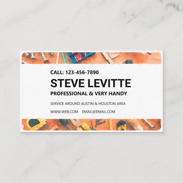 Visita Tarjeta de presentación: Servicios de Handyman (Reverso)