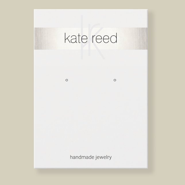 Visita Tarjeta de presentación Silver Monograma Earl (Subido por el creador)