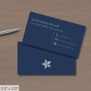 Visita Tarjeta de presentación simple azul marino y gris