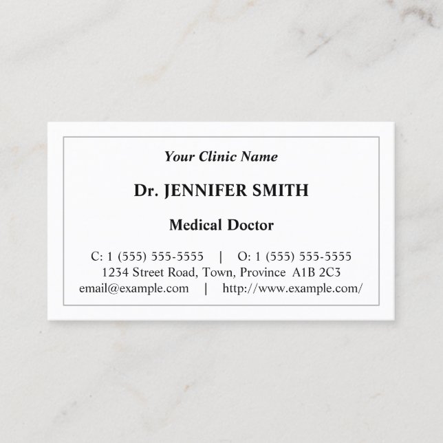 Visita Tarjeta de presentación simple, básica y humilde (Anverso)