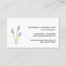 Tarjeta de presentación simple de flores azules pa