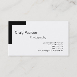 Visita Tarjeta de presentación simple de fotografías en b
