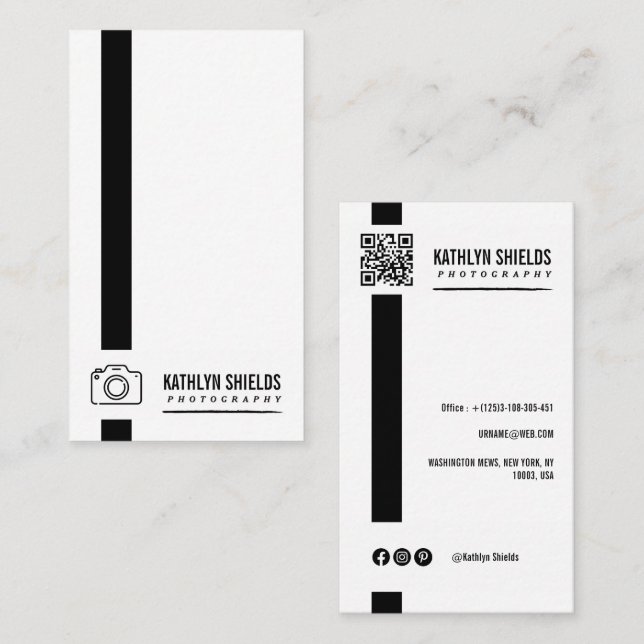 Visita Tarjeta de presentación simple de modelo minimalis (Anverso / Reverso)