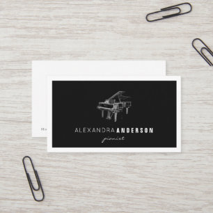 Visita Tarjeta de presentación simple de Piano Pianista V