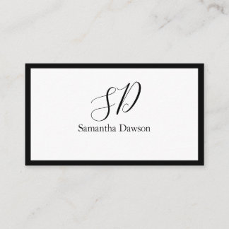 Visita Tarjeta de presentación Simple Elegant Initials