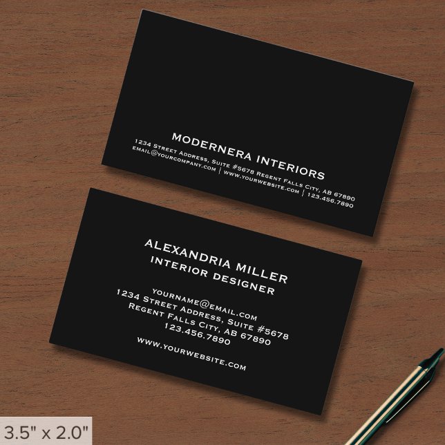 Visita Tarjeta de presentación simple en blanco y negro (Subido por el creador)