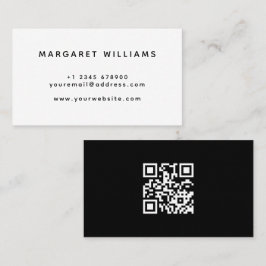 Visita Tarjeta de presentación simple en blanco y negro c