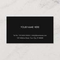 Tarjeta de presentación simple en negro