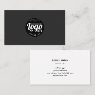 Visita Tarjeta de presentación simple en negro con logoti