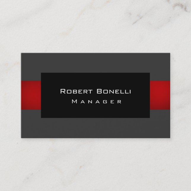 Visita Tarjeta de presentación simple Gris Negro (Anverso)