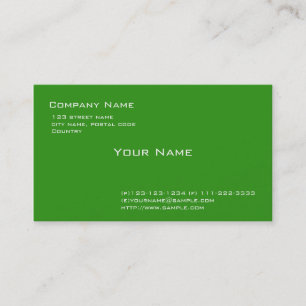 Visita tarjeta de presentación simple y verde.