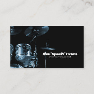 Visita Tarjeta de presentación Snare and Tom Blue Drummer