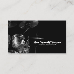 Visita Tarjeta de presentación Snare and Tom Gray Drummer