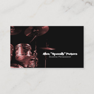 Visita Tarjeta de presentación Snare y Tom Red Drummer