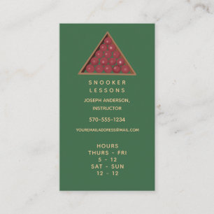 Visita Tarjeta de presentación Snooker Lessons con horas