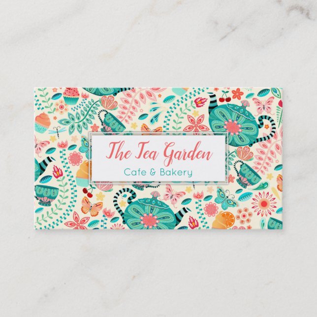 Visita Tarjeta de presentación Spring Tea Garden (Anverso)