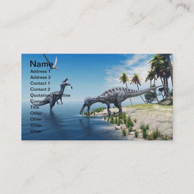 Visita Tarjeta de presentación Suchomimus Dinosaurs (Anverso)