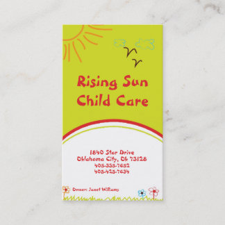 Visita Tarjeta de presentación Sunshine Child Care