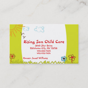 Visita Tarjeta de presentación Sunshine Child Care