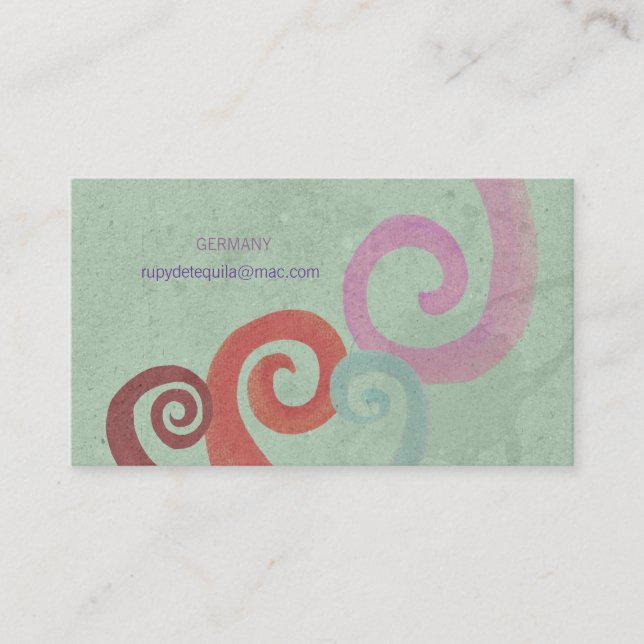 Visita Tarjeta de presentación Swirls menta (Anverso)