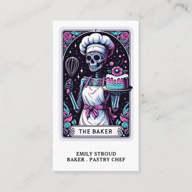 Visita Tarjeta de presentación Tarot para Baker (Anverso)