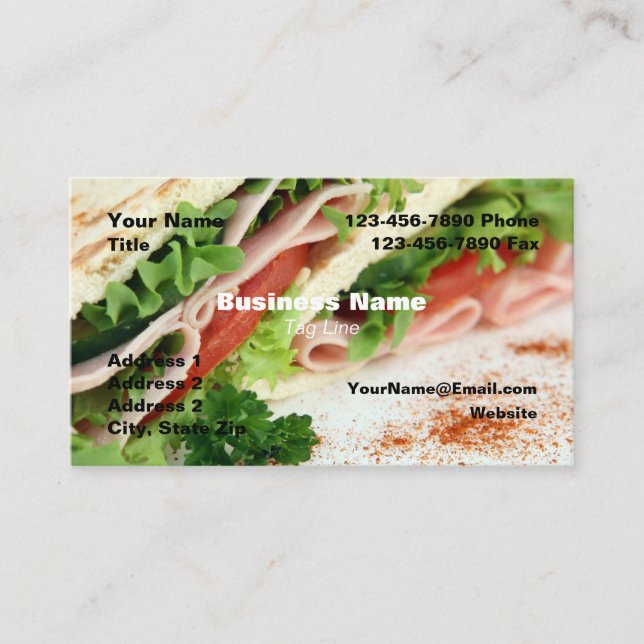 Visita Tarjeta de presentación Tema de comida HAMbyWG (Anverso)