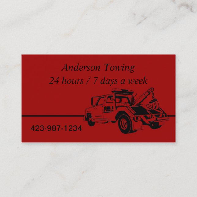 Visita Tarjeta de presentación Tow Truck (Anverso)