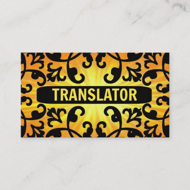 Visita Tarjeta de presentación Traductora Sunshine Damask (Anverso)