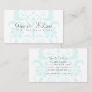 Visita Tarjeta de presentación Turquesa Suave Damask