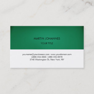 Visita Tarjeta de presentación verde blanco profesional s