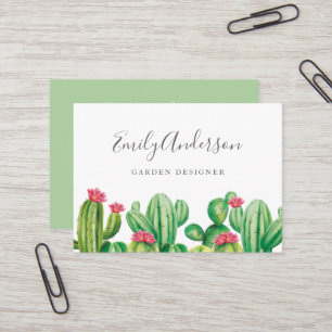 Visita Tarjeta de presentación verde Cactus