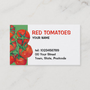 Visita Tarjeta de presentación verde de tomates rojos