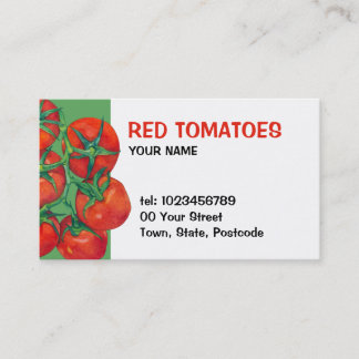 Visita Tarjeta de presentación verde de tomates rojos