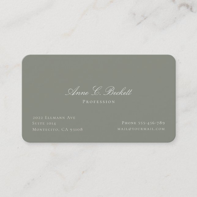 Visita Tarjeta de presentación verde menta elegante (Anverso)