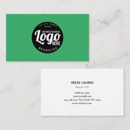 Visita Tarjeta de presentación verde minimalista con logo