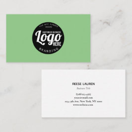 Visita Tarjeta de presentación verde Minimalista con logo