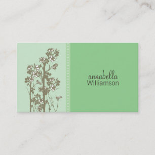 Visita Tarjeta de presentación verde oceánica floral ja