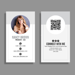 Visita Tarjeta de presentación vertical de código QR de f