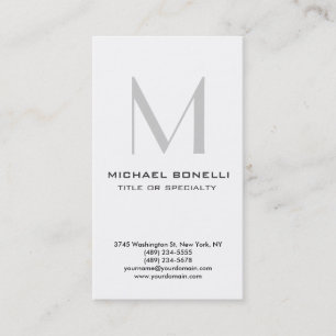 Visita Tarjeta de presentación vertical gris monograma