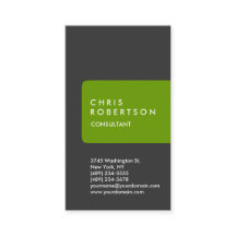 Tarjeta de presentación vertical Gris White Green