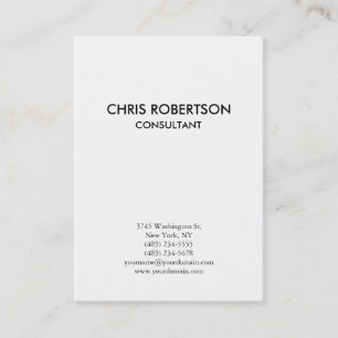 Visita Tarjeta de presentación vertical simple en blanco 