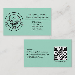 Visita Tarjeta de presentación veterinaria personalizada