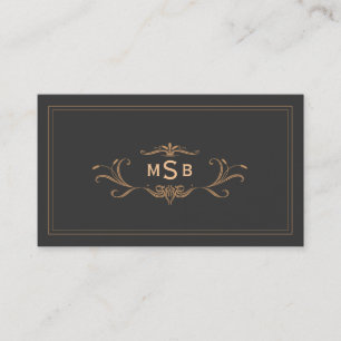 Visita Tarjeta de presentación Vieja Monogramada Elegante