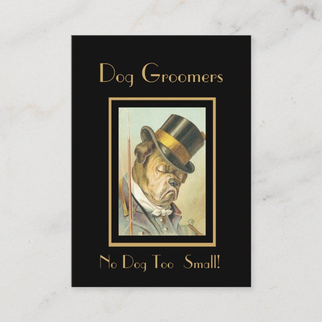 Visita Tarjeta de presentación Vieja Perro Groomers (Anverso)