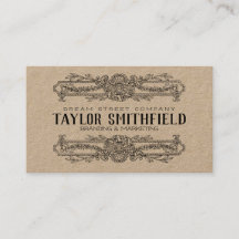 Tarjeta de presentación Vintage Floral Pattern Kra