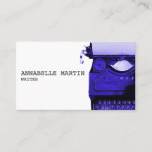 Tarjeta de presentación Vintage Purple Typewriter