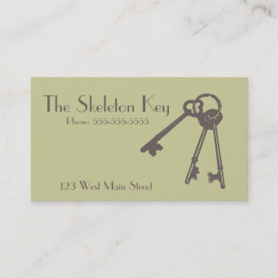 Visita Tarjeta de presentación Vintage Skeleton Key