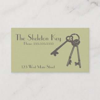 Visita Tarjeta de presentación Vintage Skeleton Key