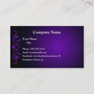 Visita Tarjeta de presentación Violet Purple Damask