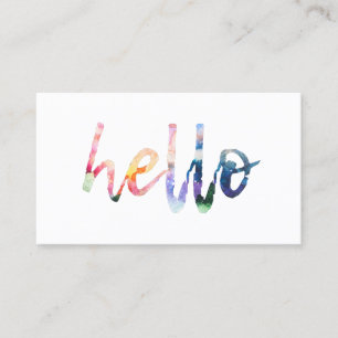 Visita Tarjeta de presentación Watercolor Hello